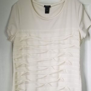 NWT Ann Taylor T shirt Blouse Ivory Off White L